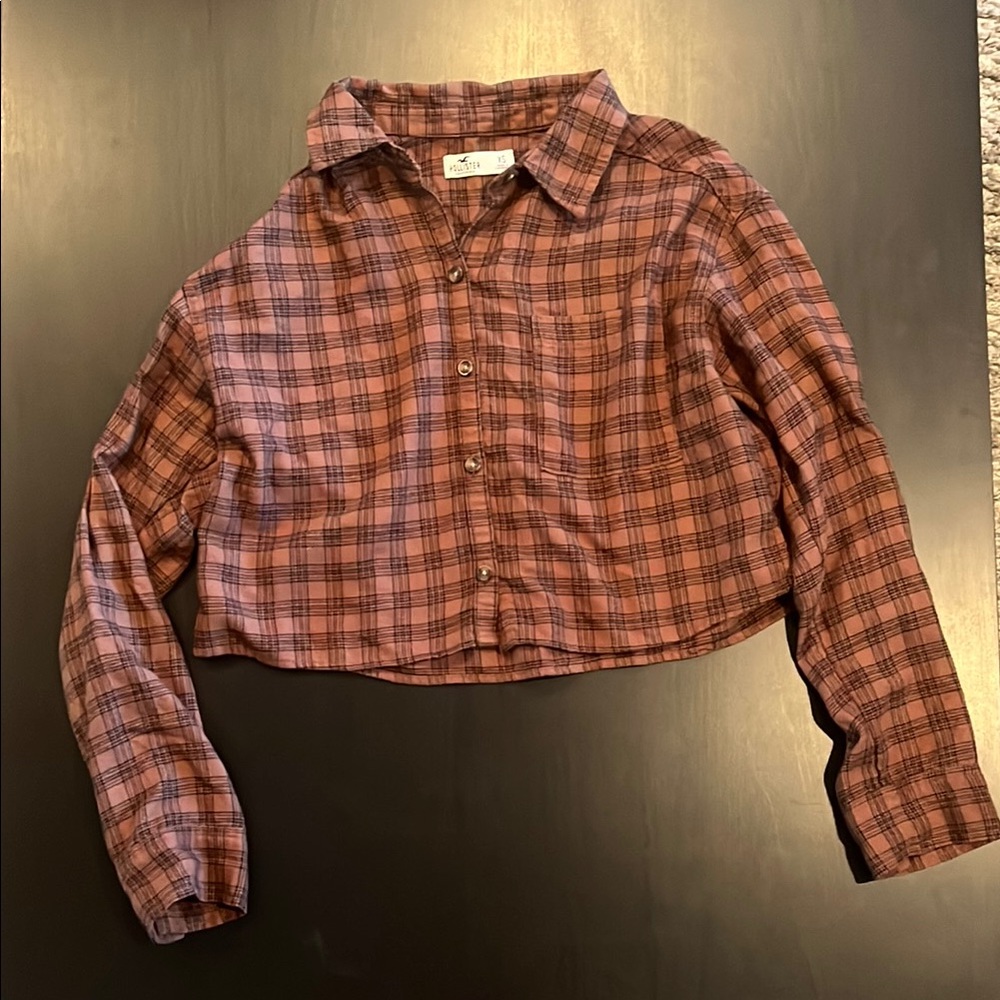 Hollister Brown Plaid Button Down Shirt